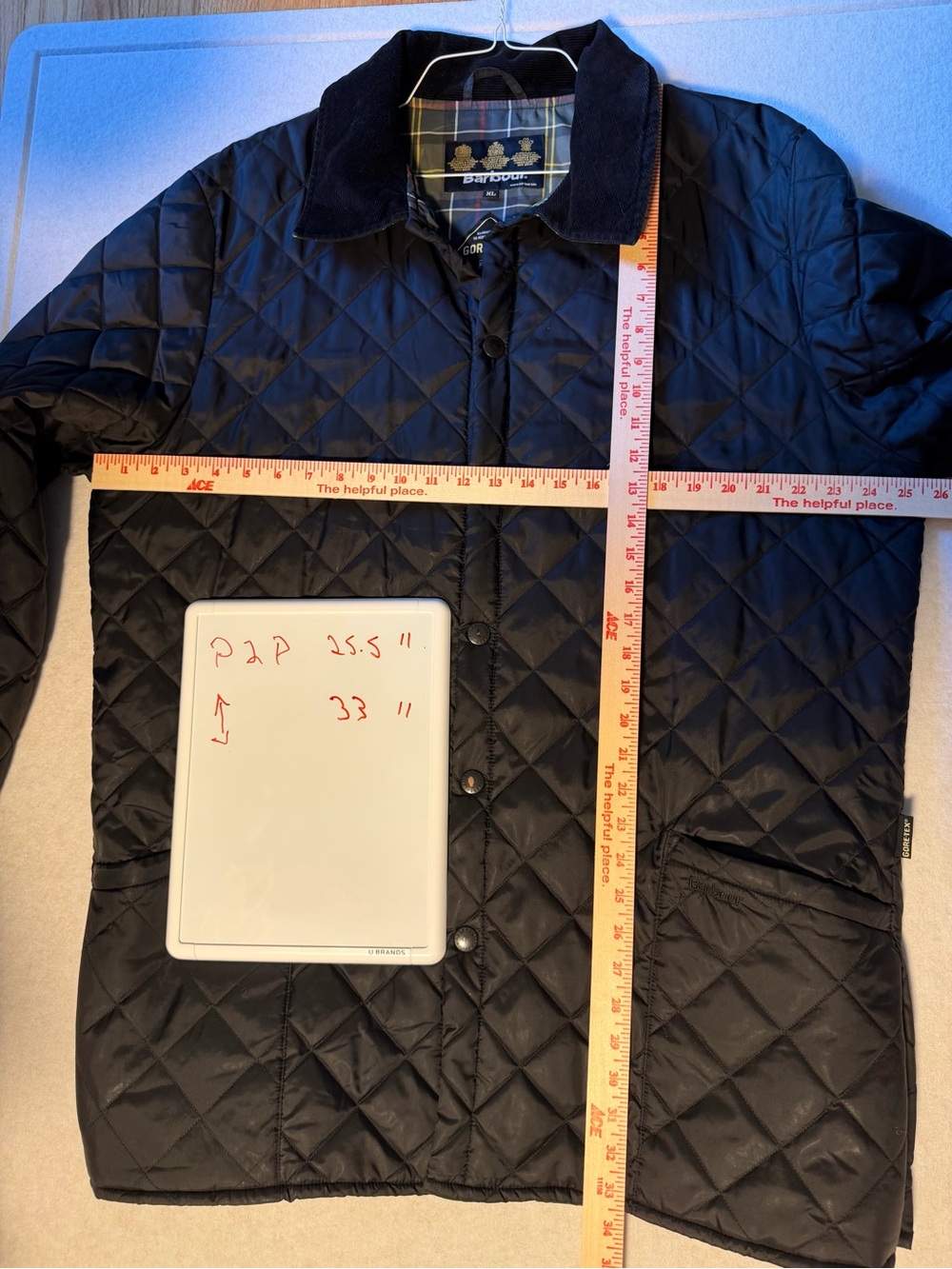 Barbour New Drigg Gore-Tex Quilted Jacket Men's XL Black Waterproof Coat - Picture 6 of 6